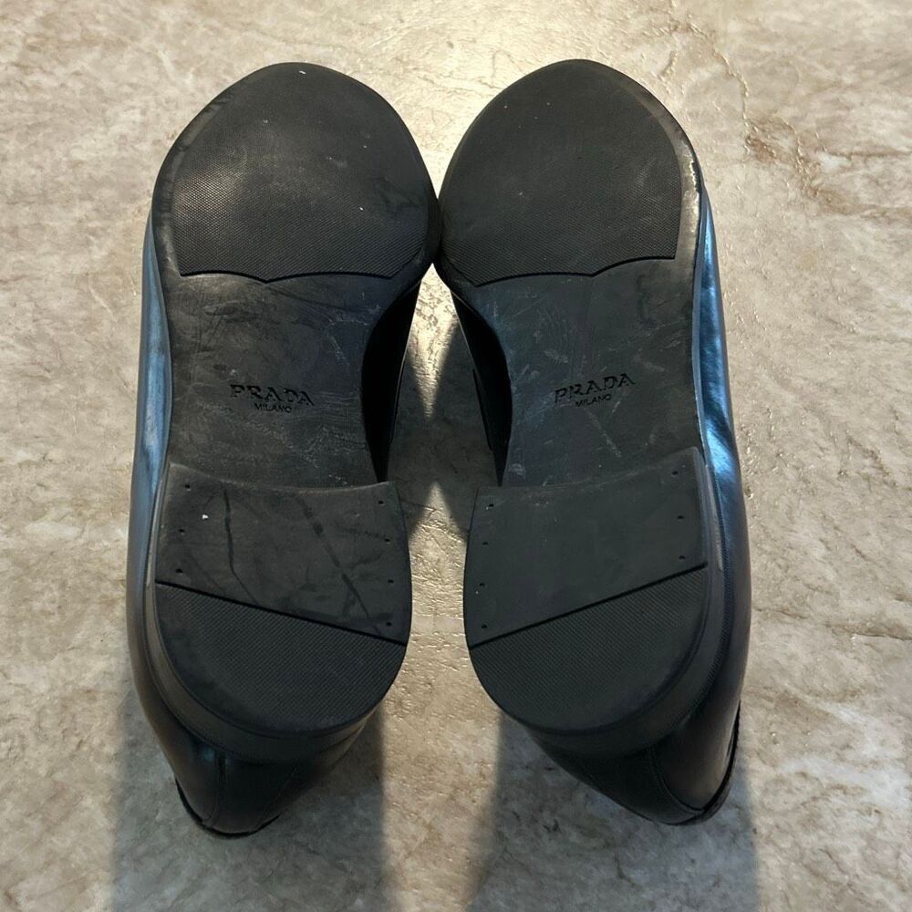 PRADA Leather Logo Loafer Slipper Dress Shoes US 10 - Picture 4 of 10